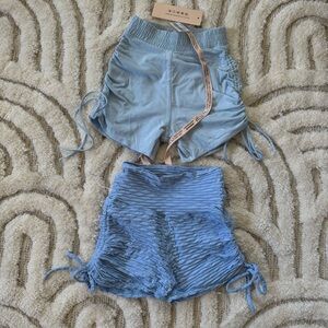 Oh Polly Light Blue and Blue Athletic Shorts